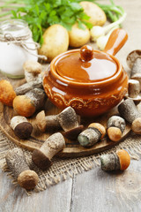 Mushrooms and potatoes