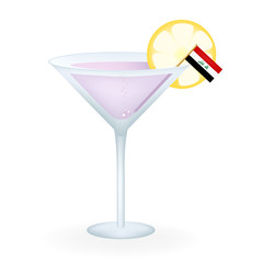 Cocktail Glass With A Flag Of Iraq