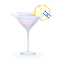 Cocktail Glass With A Flag Of Israel