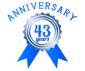 43 year anniversary logo ribbon