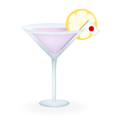 Cocktail Glass With A Flag Of Japan
