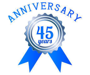 45 year anniversary logo ribbon