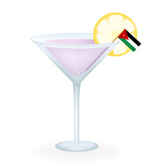 Cocktail Glass With A Flag Of Jordan