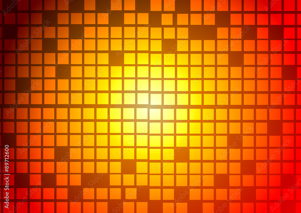 Poster vector : abstract blocks with red and orange background