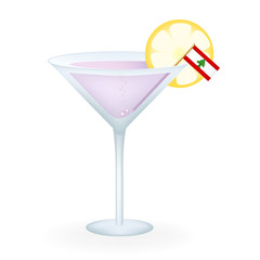 Cocktail Glass With A Flag Of Lebanon