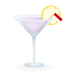 Cocktail Glass With A Flag Of Monaco