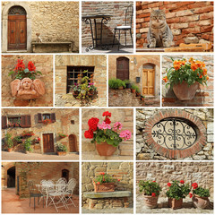 Fototapeta na wymiar slow tuscan lifestyle collage