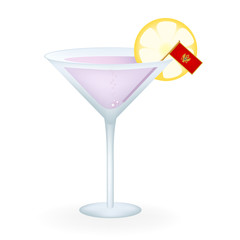 Cocktail Glass With A Flag Of Montenegro