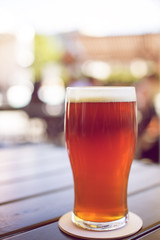 Full glass of tasty craft beer