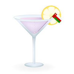 Cocktail Glass With A Flag Of Oman