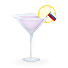 Cocktail Glass With A Flag Of Russia