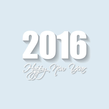Vector Modern simple Happy new year card 2016
