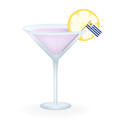Cocktail Glass With A Flag Of Uruguay