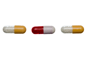 Pills capsule isolated on white background