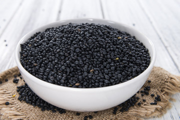 Some Black Lentils (close-up shot)