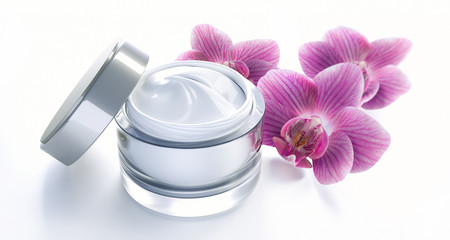 Edle Creme mit Orchideen