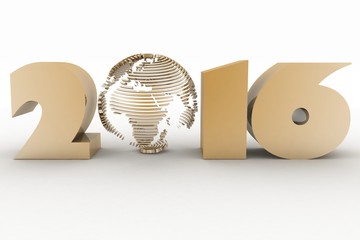 2016 year. Isolated 3D image