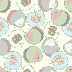 Fruit  pattern. Apple seamless background. 