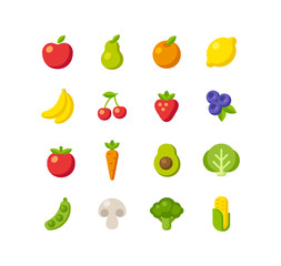 Fruits and vegetables icons