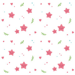 Starfish seamless pattern