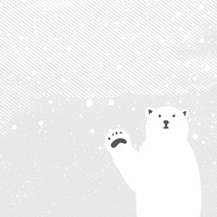 Fototapeta premium Polar / White Bear waving in the snow