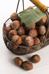 hazelnuts in basket