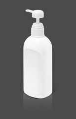 blank packaging cosmetic pump bottle isolated on gray background