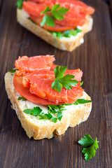 Sandwich with salmon