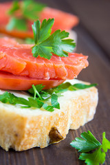 Sandwich with salmon