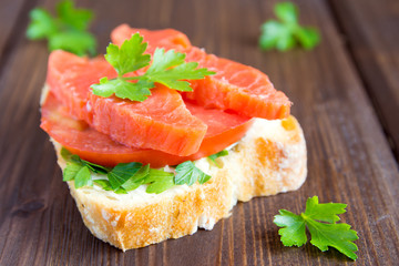 Sandwich with salmon