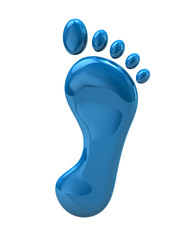 Fototapeta na wymiar Blue footprint