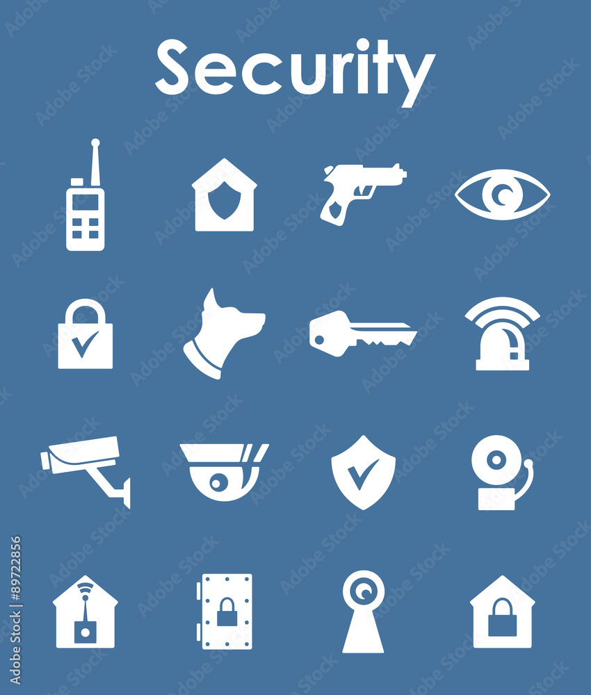 Poster set of security simple icons