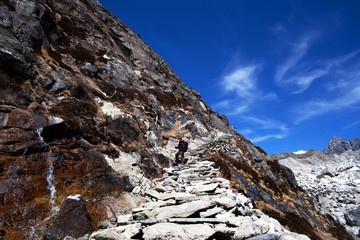 Road to Gokyo valley in Sagarmatha National Park, Nepal