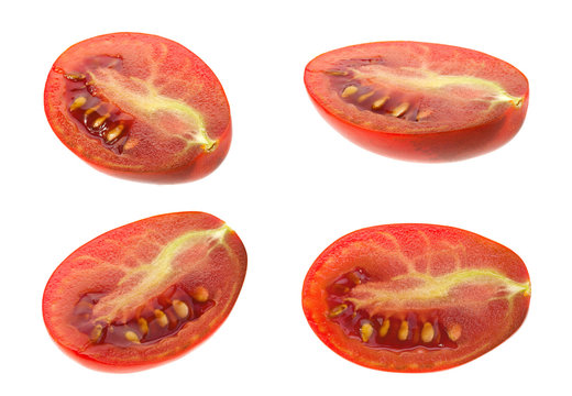Red cherry tomato slice collection