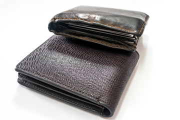 Black and brown leather Wallet