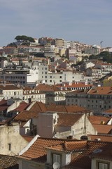 Lisbon downtown overview from the top, with all its buildings