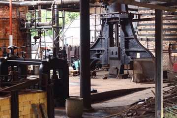 Factory industrial machine.
Industrial machinery in an old factory.
