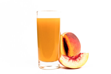 Peach juice on a white background.