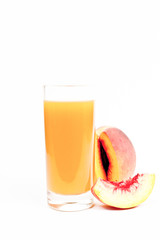Peach juice on a white background.