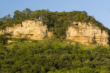 Twin Bluffs / A pair of cliffs in late day sun.