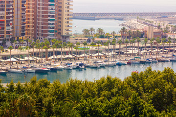 Fototapeta na wymiar Marina of the city of Malaga, Spain