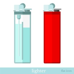 transparent and red flat lighters vector isolated on white 