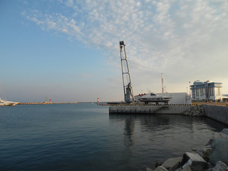 Морской порт Сочи и яхтенная марина, вид с моря
