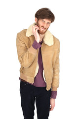 Fototapeta premium Handsome man doing different expressions in different sets of clothes: toothache