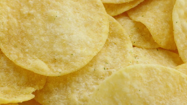 Potato chips, close-up 
