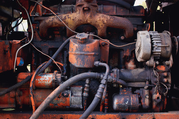 Old engine closeup