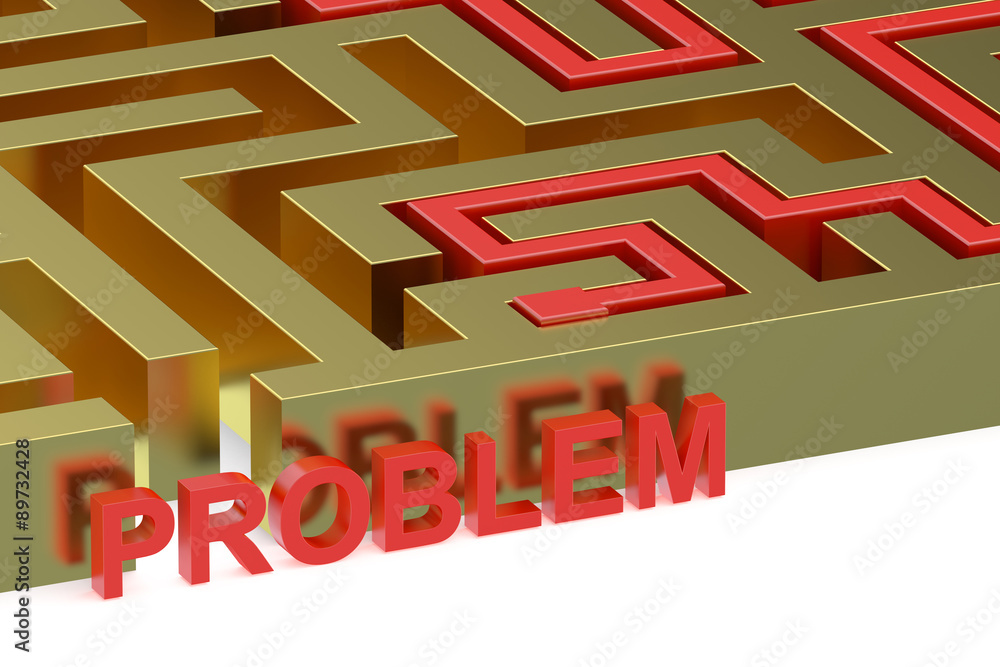 Poster path across labyrinth, problem concept
