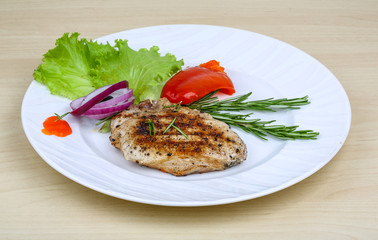 Grilled pork steak