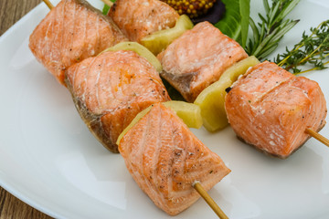 Salmon skewer