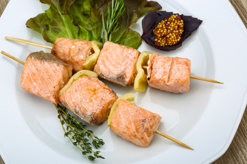 Salmon skewer
